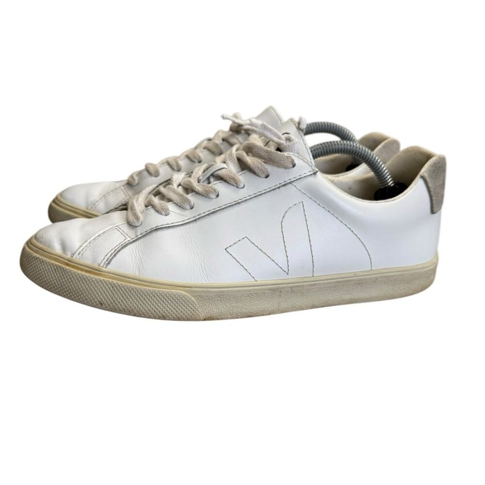 Veja Esplar Leather Sneakers Womens 7 White Lace Up Low Top Shoes Casual Neutral
